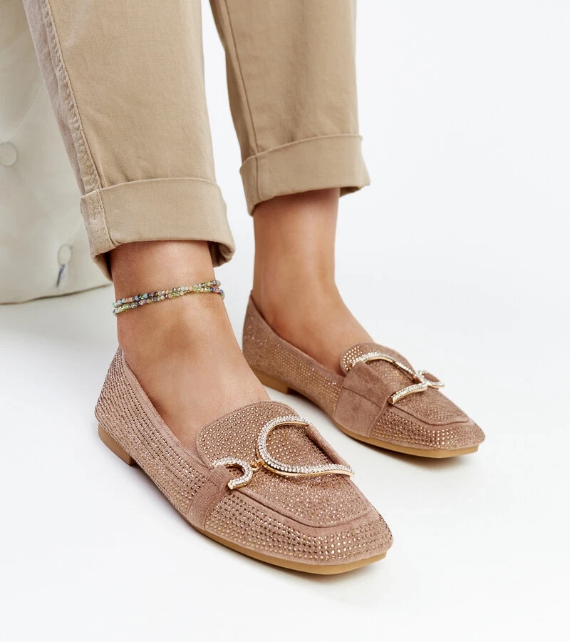 Hnedé lesklé mokasíny Mebrat