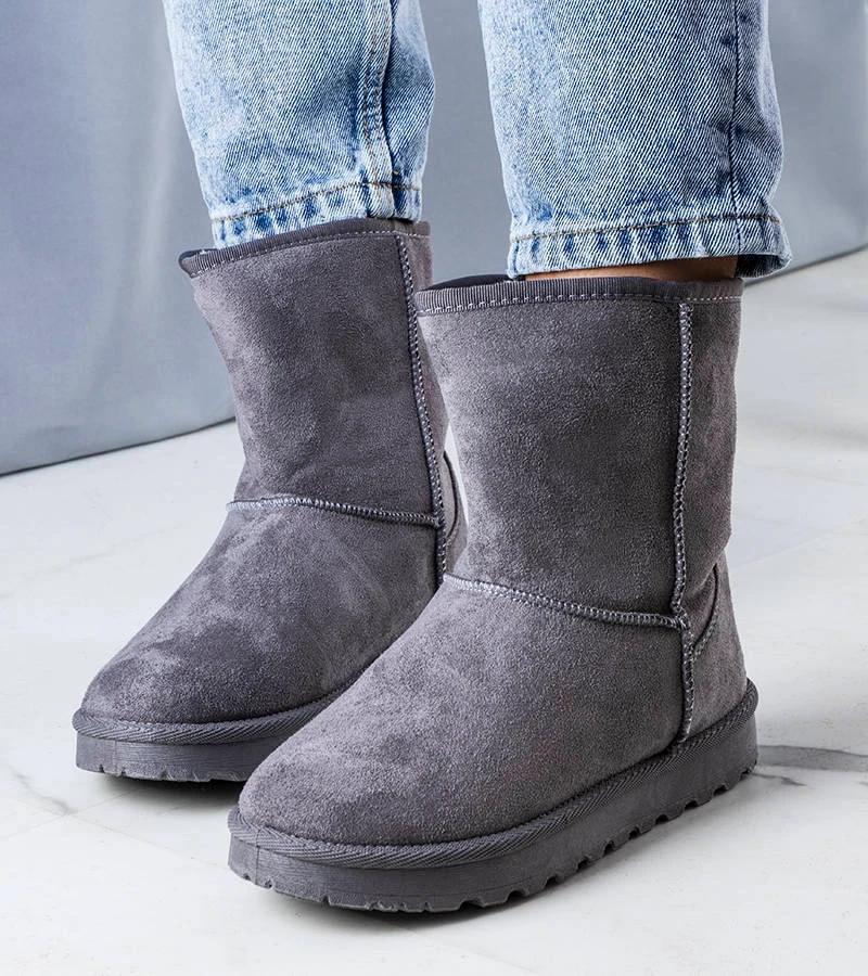 Sivé zateplené snehové topánky Hank