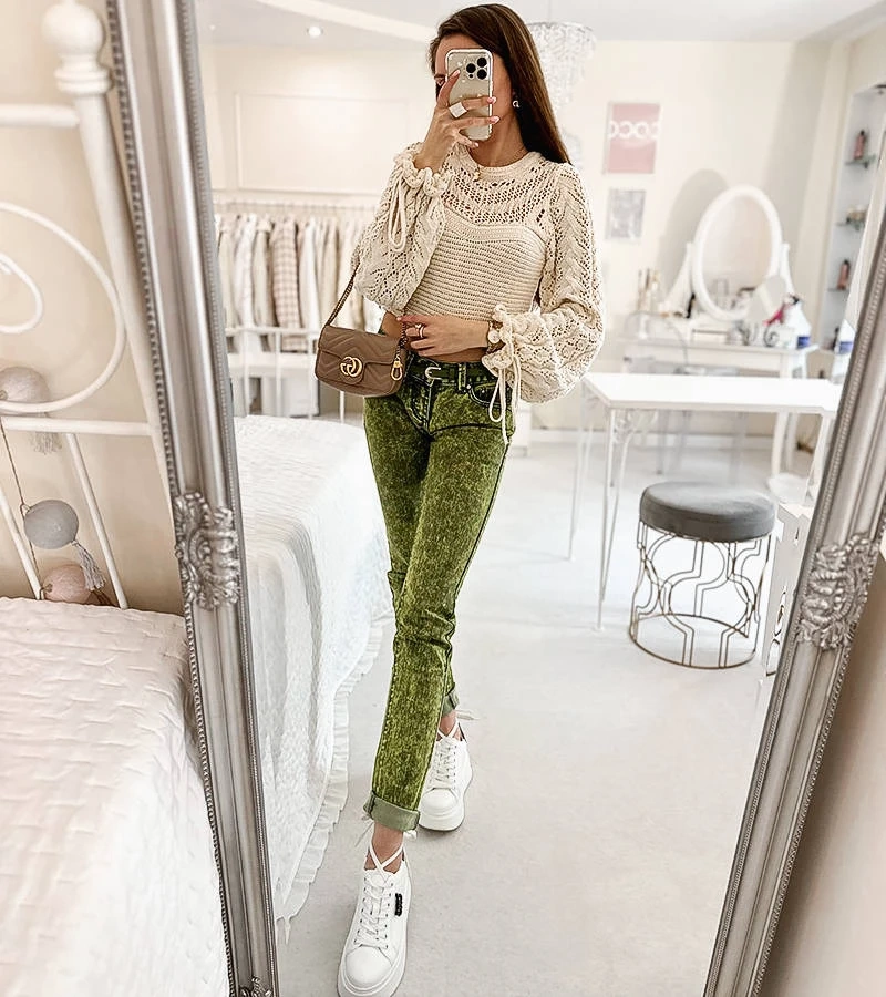 Dámske zelené nohavice RE-510-2