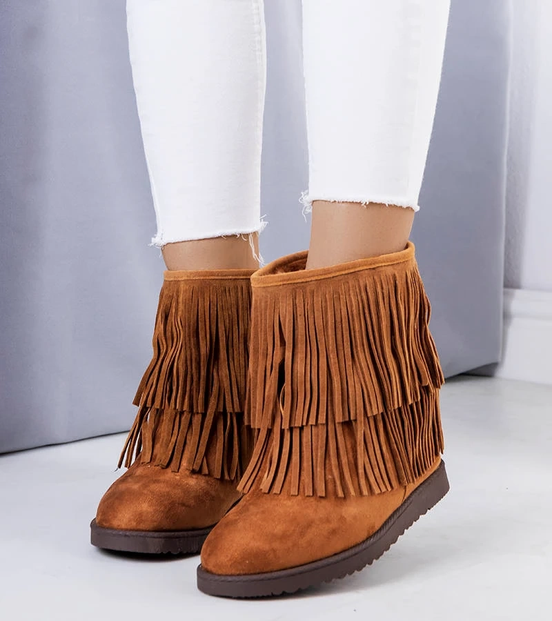 Hnedé topánky Rivière s lemom na platforme a podpätkom