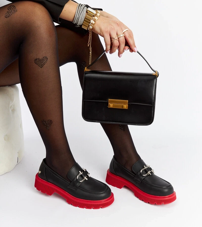 Čierne kožené mokasíny GOE LL2N4040