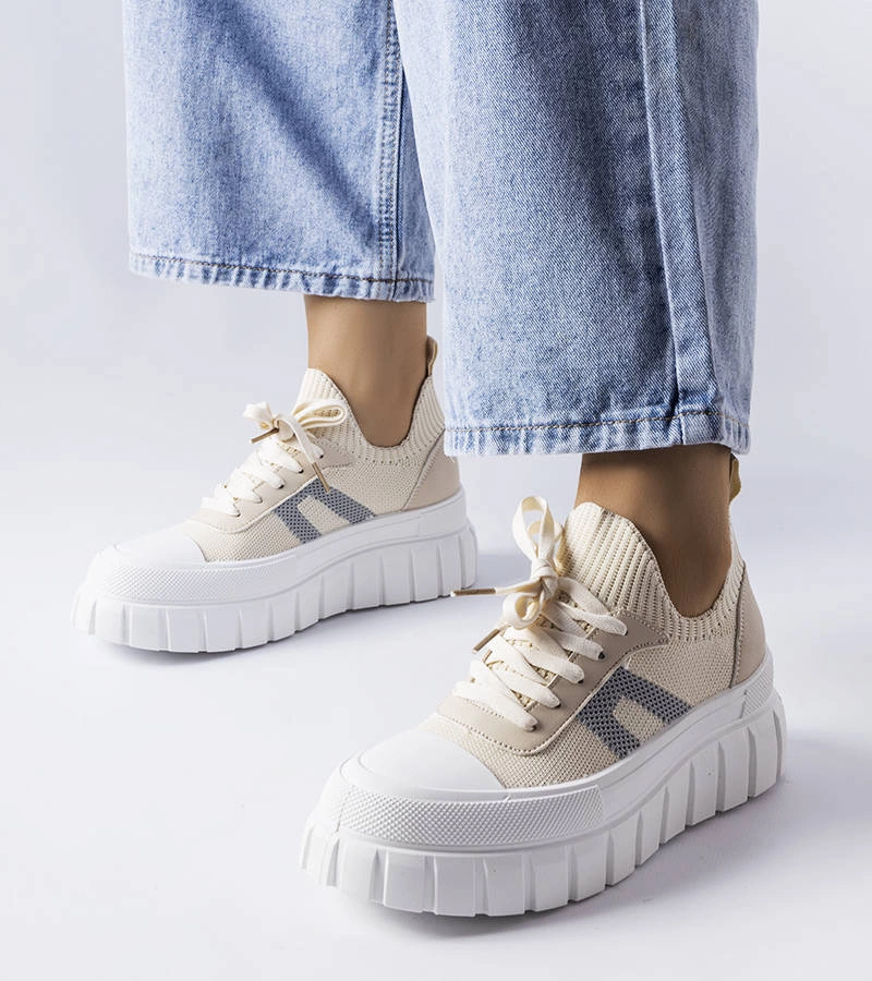 Béžové tenisky na platforme Charpentier