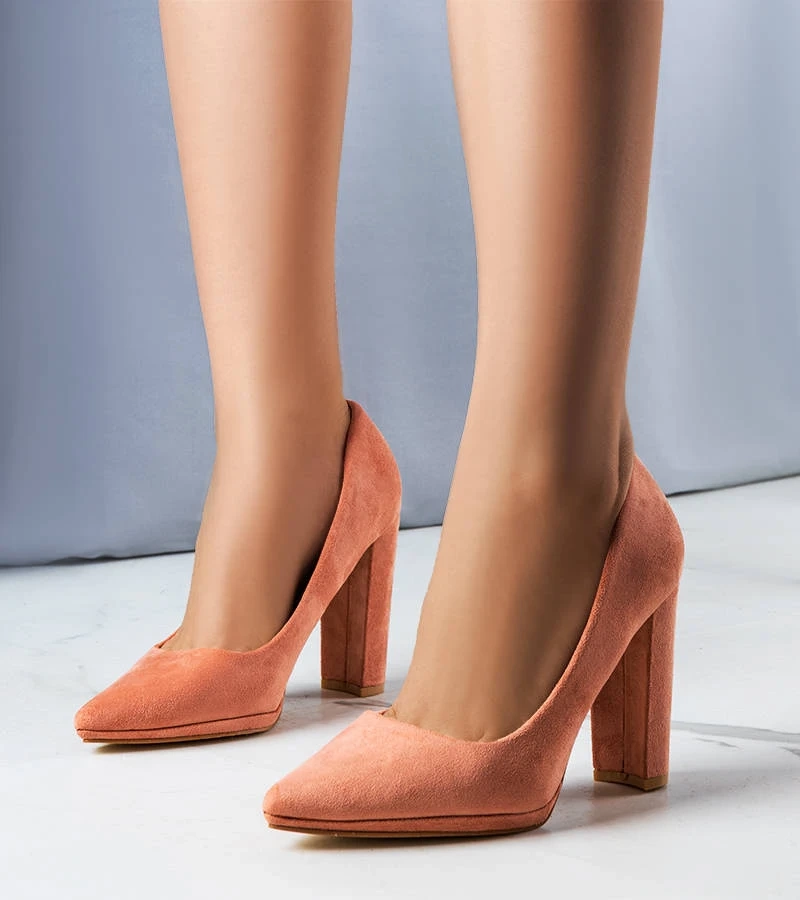 Ružové lodičky Emmy na vysokom podpätku