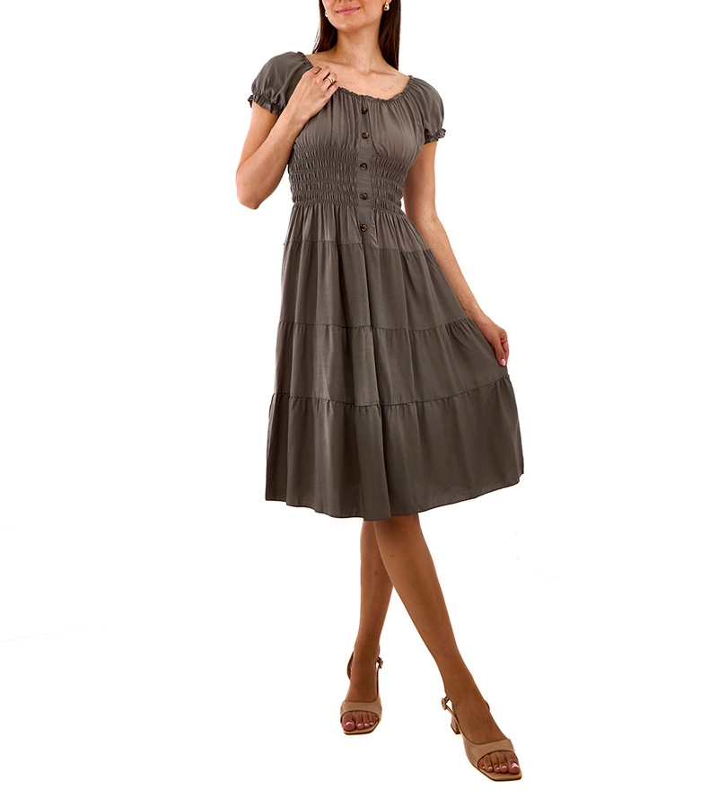 Zelené midi šaty s Berry zberaním