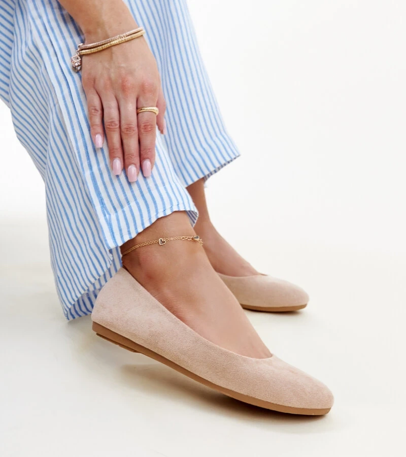 Bežové baleríny z eco semiša Jala