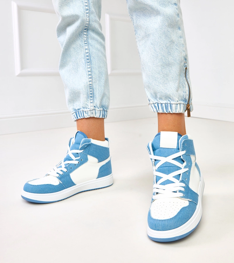 Vysoké tenisky nad členok s džínsovým motívom Kasna