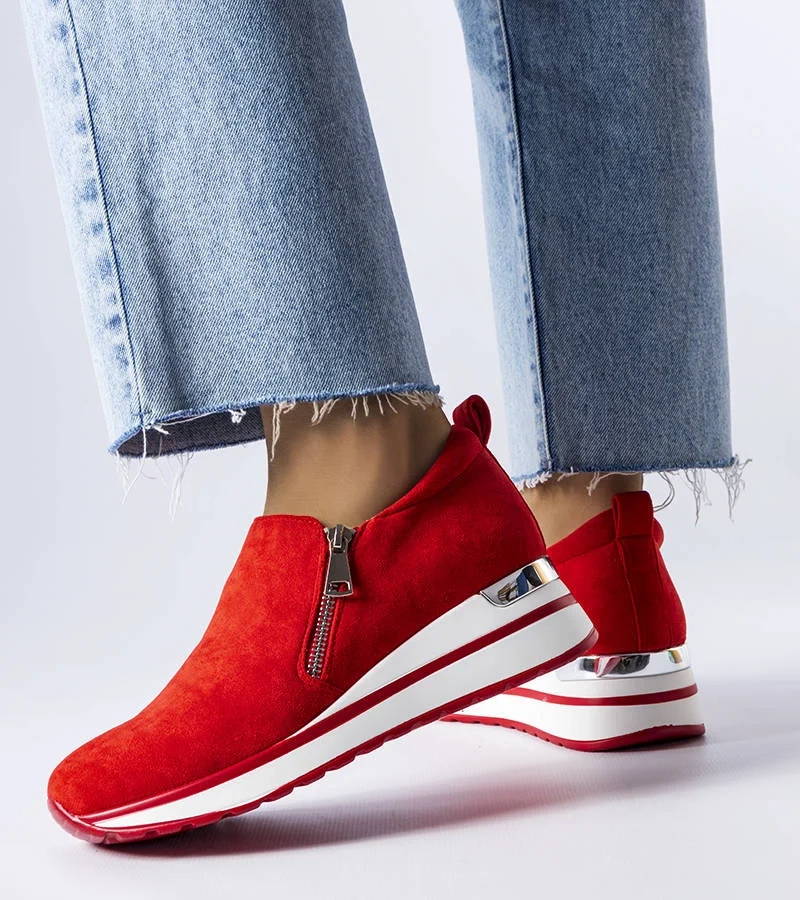 Červené tenisky s podpätkami Létourneau