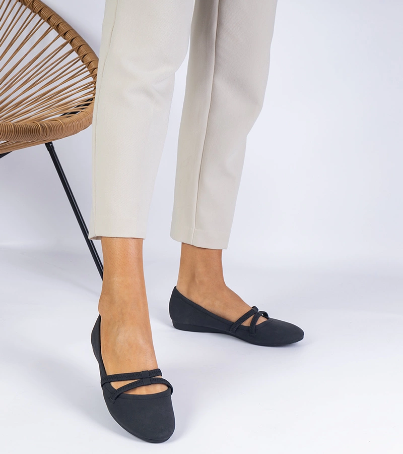 Čierne dámske balerínky z matnej ekokože Baronna