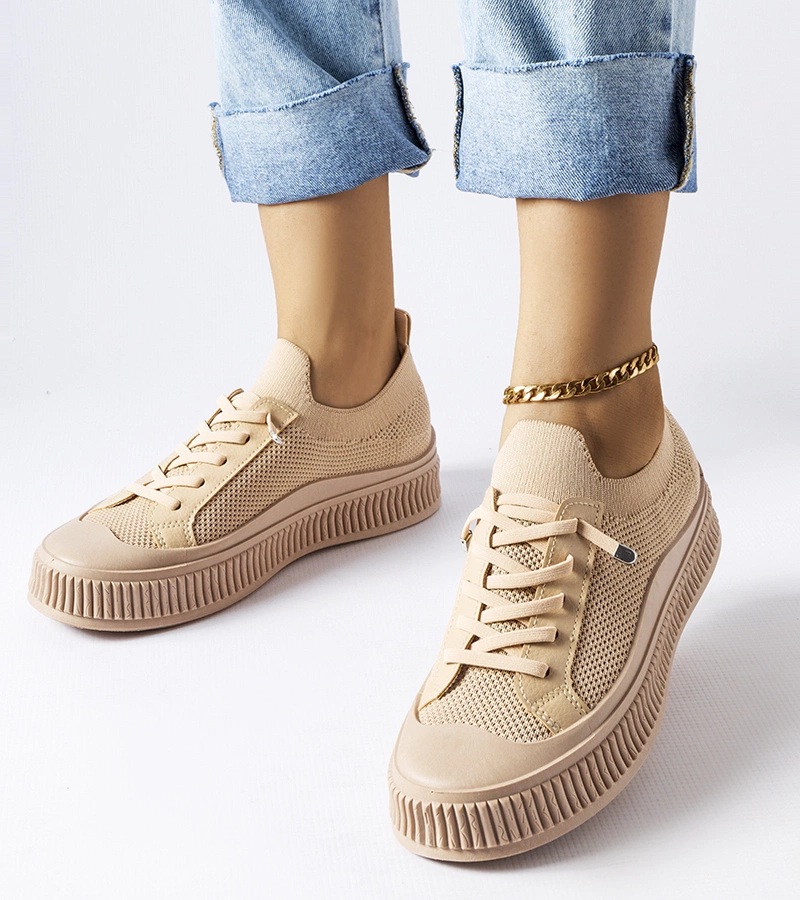 Beige slip on tenisky Callimaco