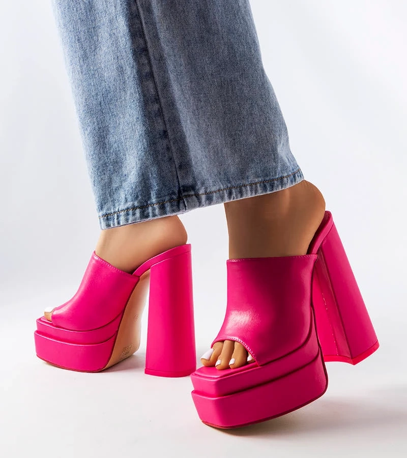 Ružové žabky na vysokom podpätku Mercure