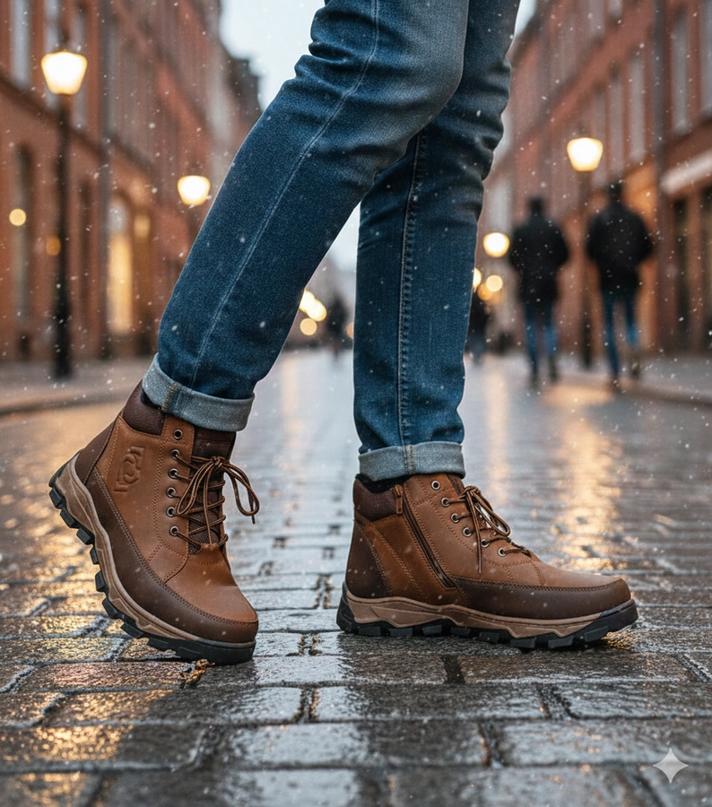 Hnedé zateplené pánske traperky Elias