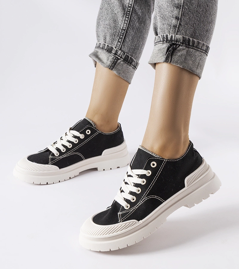 Čierne textilné tenisky Nassar