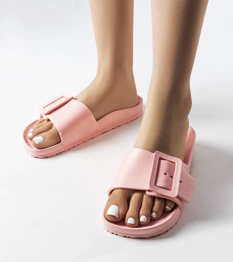 Ružové gumené žabky so sponou Nelm