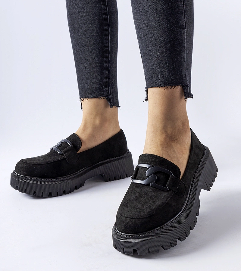 Čierne mokasíny z ekokože Worth