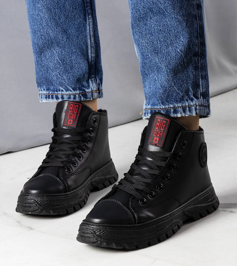 Čierne zateplené tenisky Big Star GG274537 906