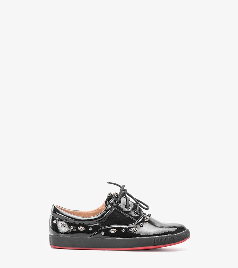Čierne lakované detské tenisky Mikaela