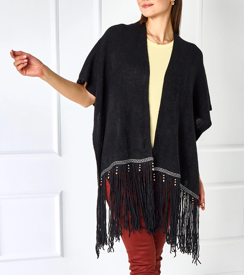 Raylan čierny korálkový prehoz