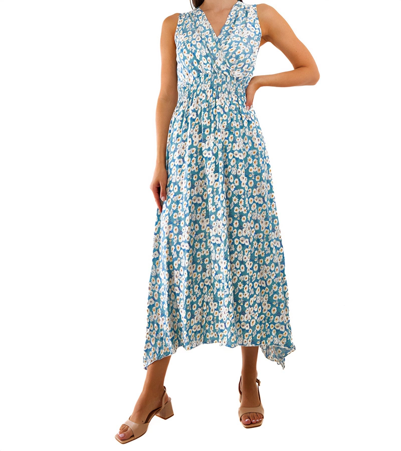 Modré kvetinové šaty Alpicella