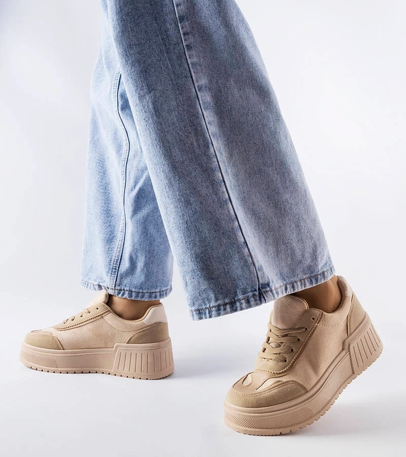 Béžové tenisky na platforme od Fabienne