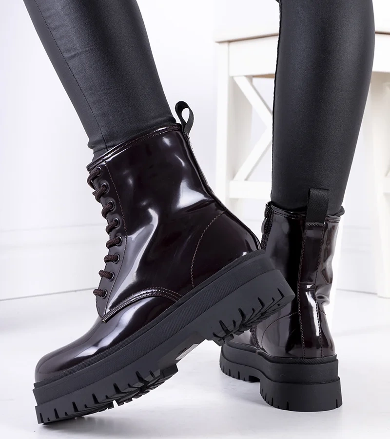 Bordová lakovaná botki Prince