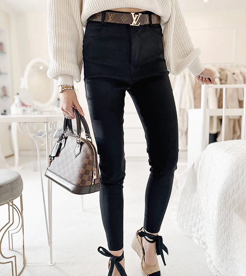 Čierne elastické nohavice Riquier