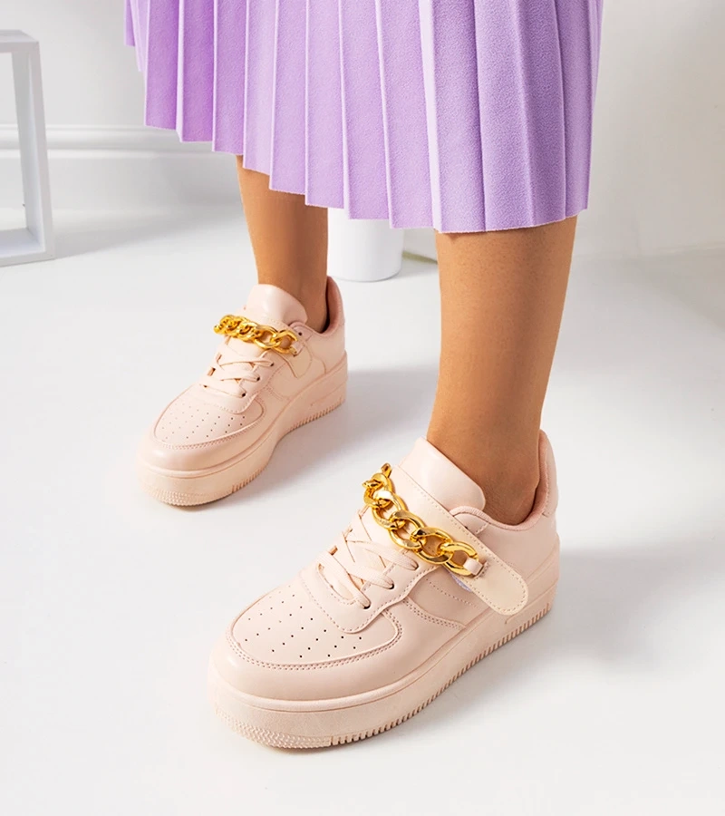 Ružové tenisky s reťazou Memphis