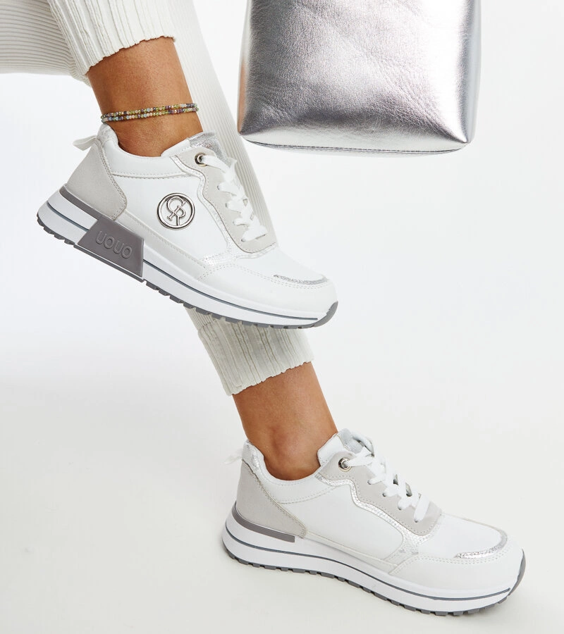 Bielo-sivé tenisky na platforme Sinika