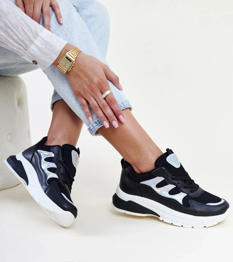 Čierne tenisky na hrubom podrážke Matea