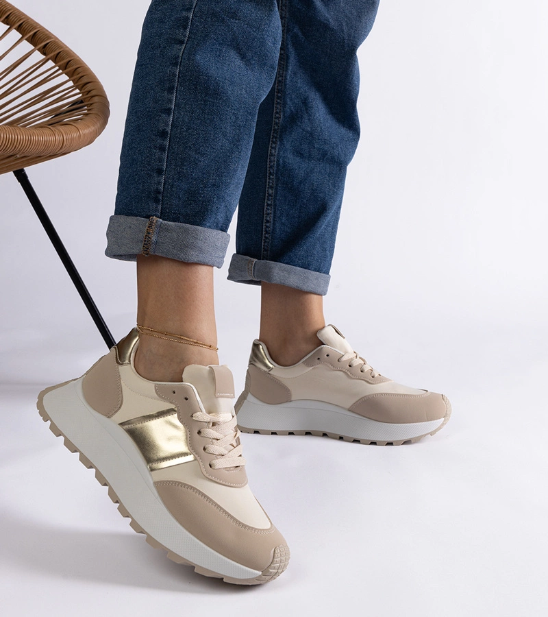 Béžové tenisky na platforme Cremorna