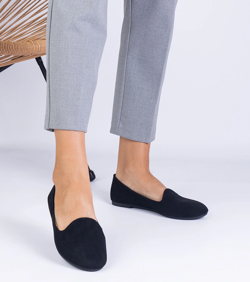 Čierne klasické balerínky z ekosemišu Valensia