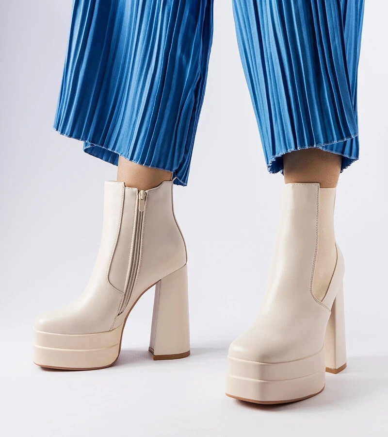 Béžové topánky Copertino s vysokým podpätkom