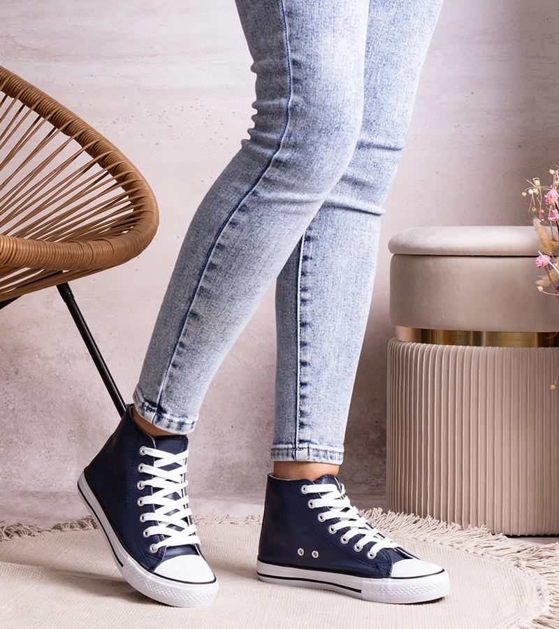 Granátové vysoké tenisky z eco kože Bonifaca.