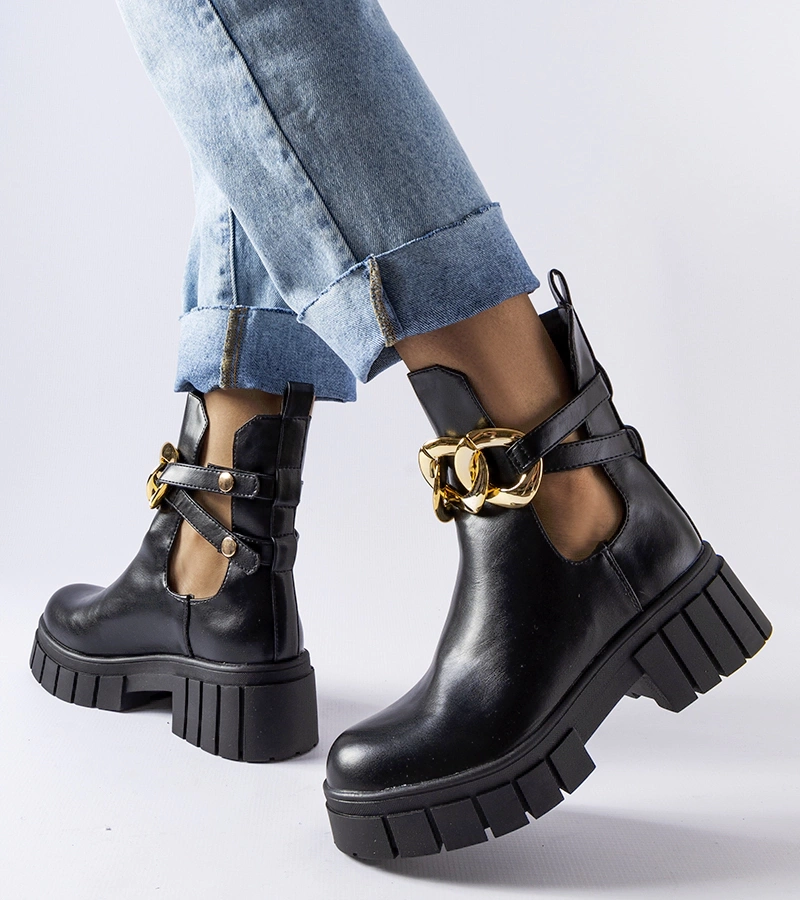 Čierne reťazové topánky Lancaster