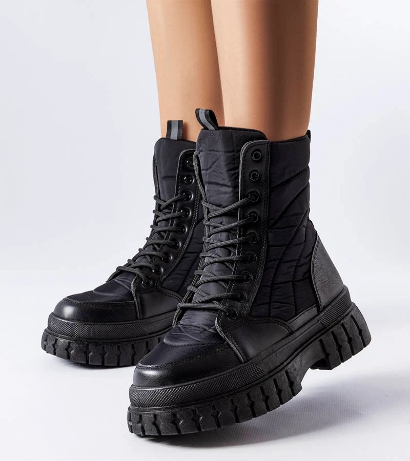 Čierne zateplené snehové topánky Collin