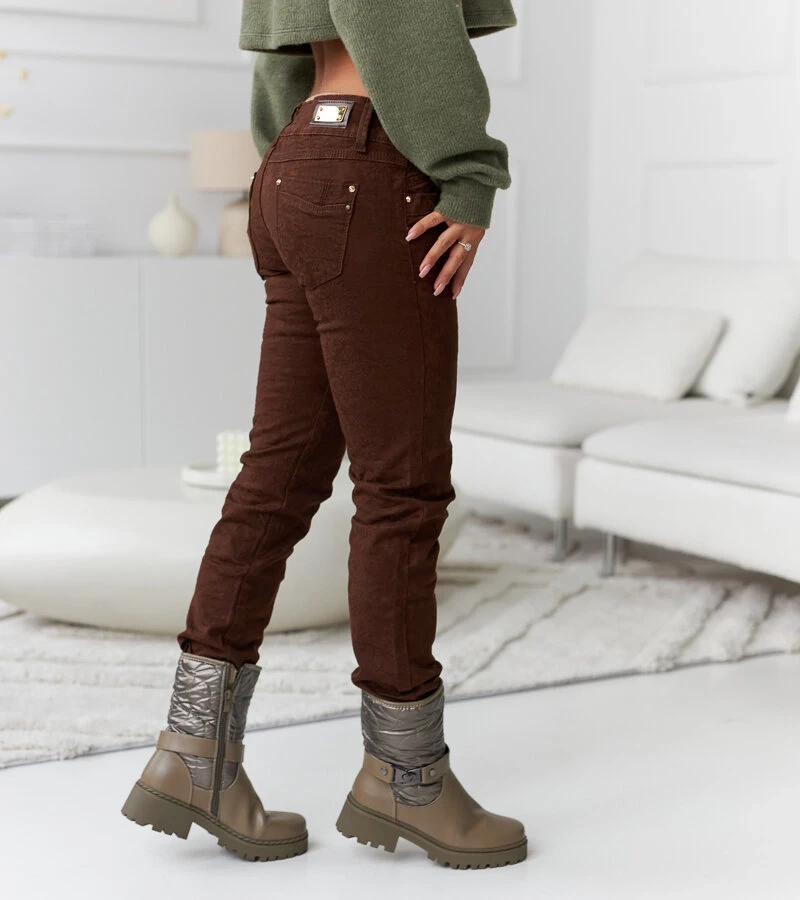 Hnedé vzorované nohavice Lévesque