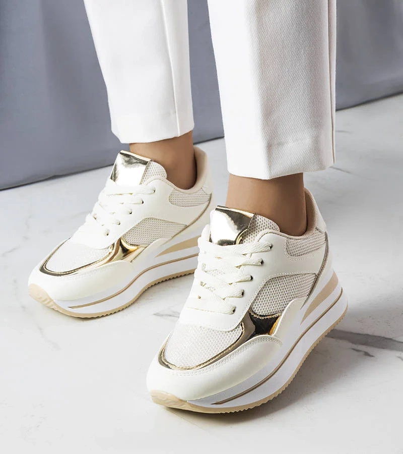 Béžové tenisky na hrubej podrážke Ethel