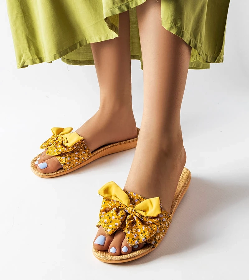 Žlté žabky s mašľou Tachel