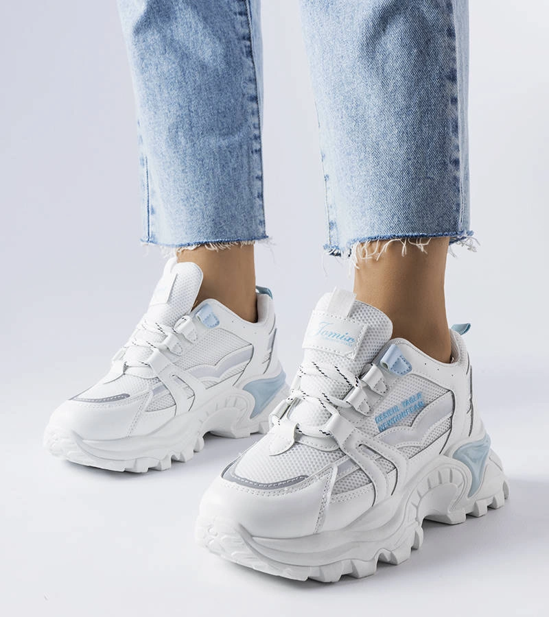 Modré tenisky s neónovými vložkami Opal