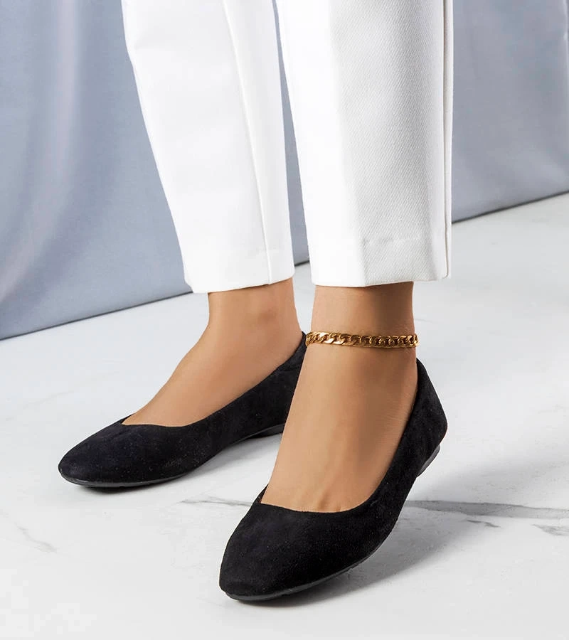 Čierne balerínky Jules z eko-semišu