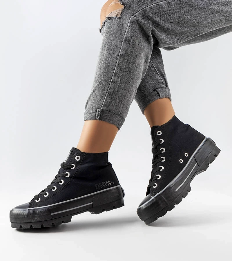 Čierne členkové tenisky Big Star LL274155