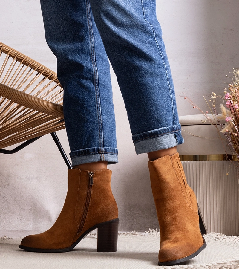 Brązové topánky na podpätku Fikriya