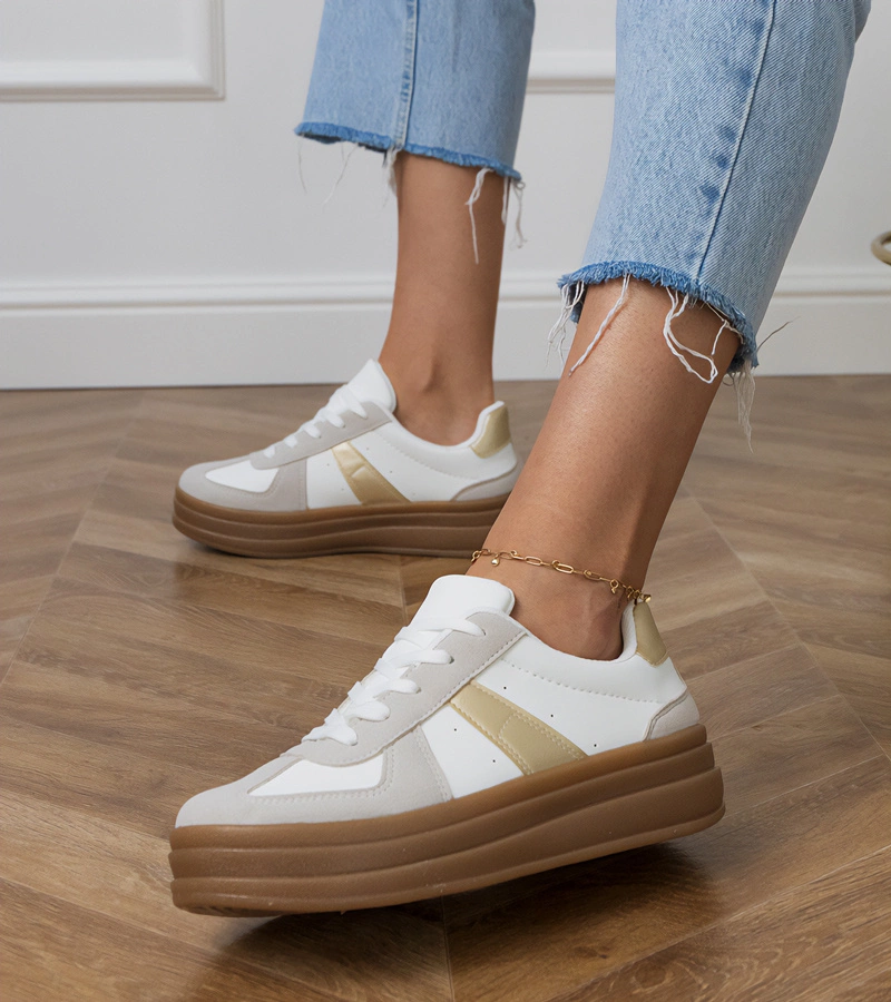 Dámske biele tenisky na platforme Serila