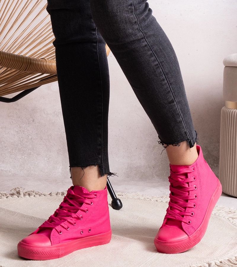 Tmavo ružové vysoké tenisky Rafife