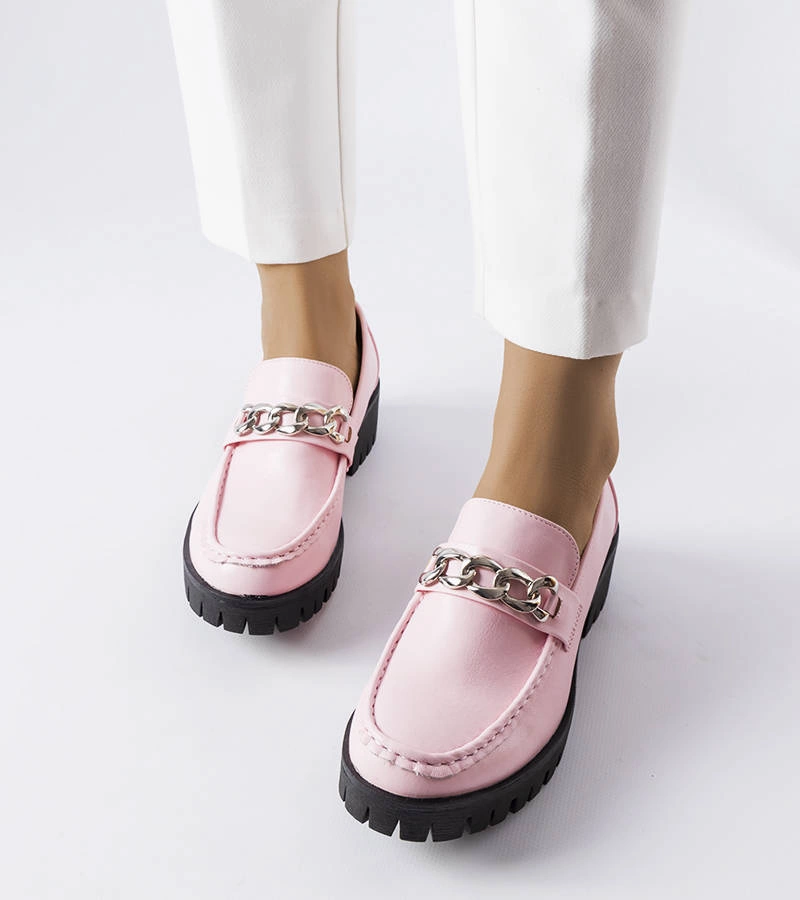 Ružové mokasíny na traktorovej podrážke od Faiz