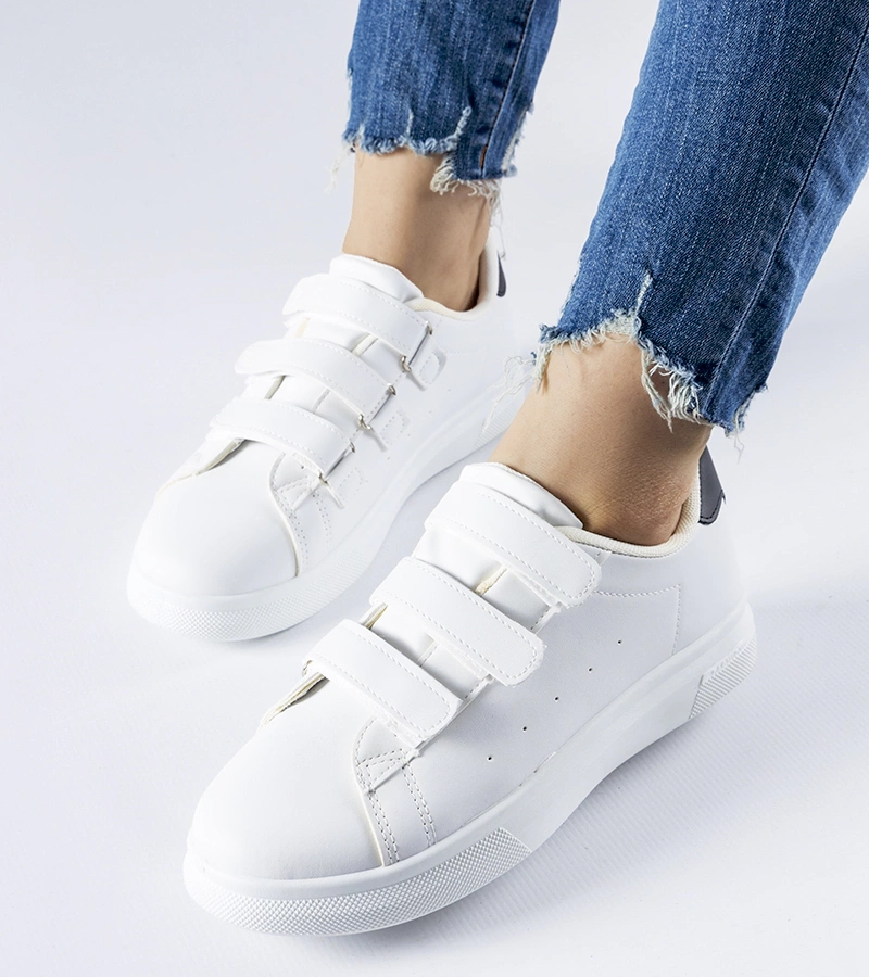 Biele tenisky na suchý zips Paré