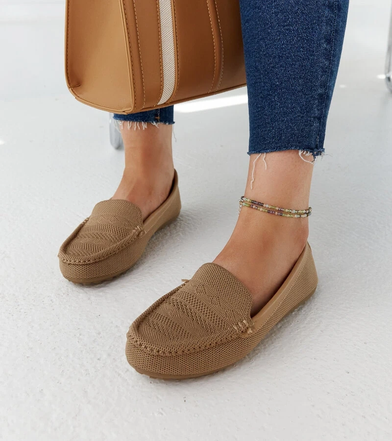 Hnedé textilné mokasíny Fiammetta