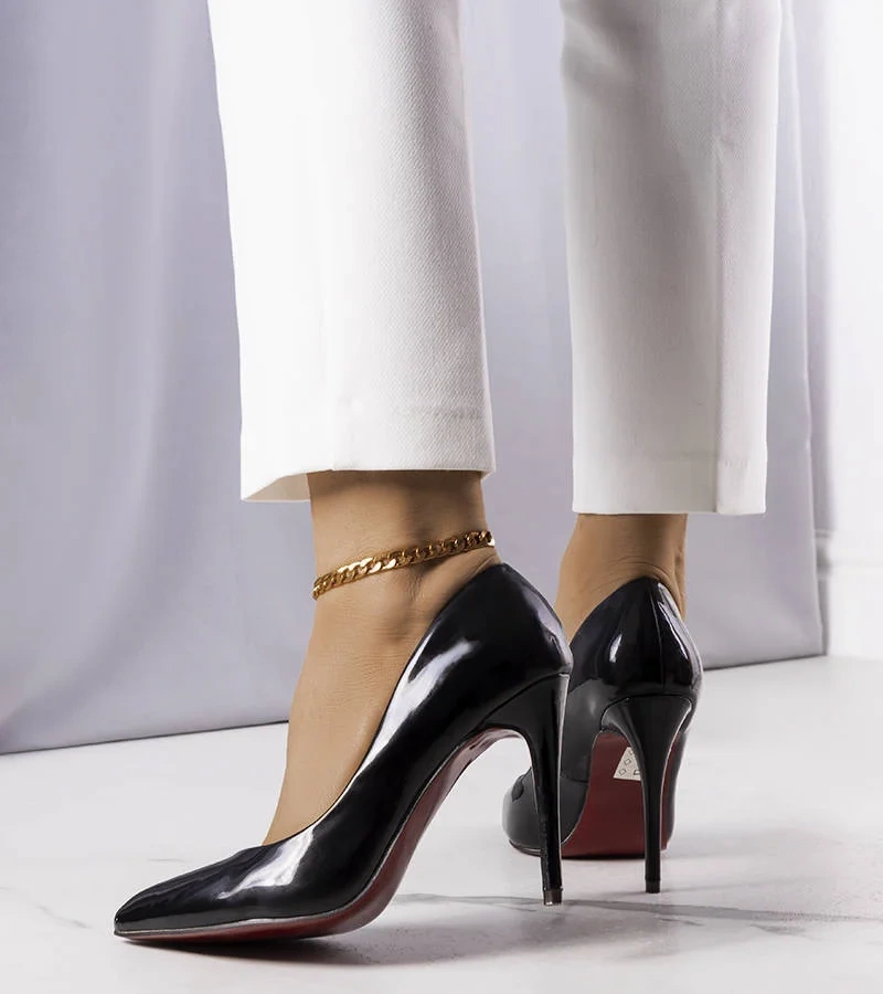 Zayd čierne lakované ihličkové topánky