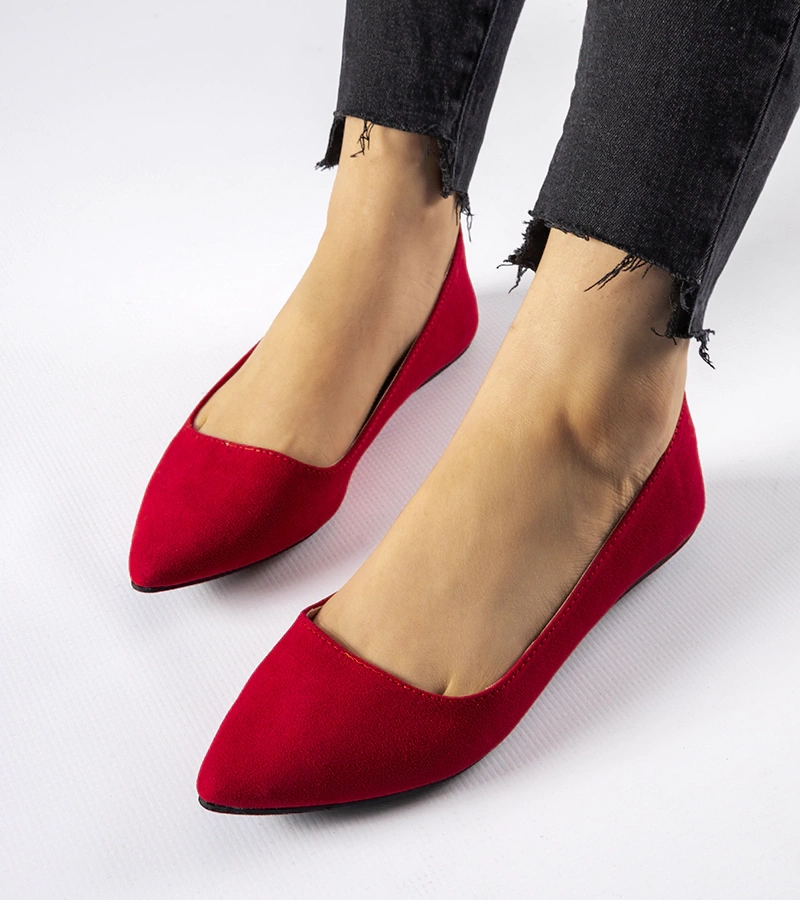 Červené špičaté balerínky Riv