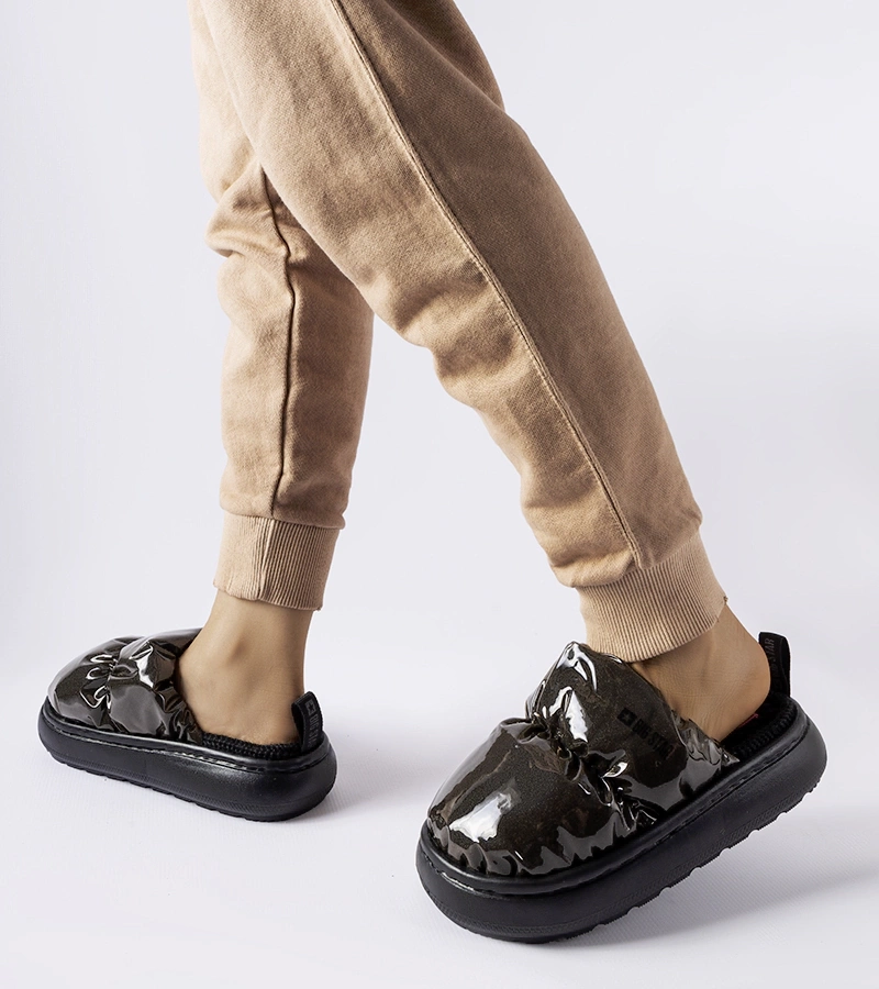 Čierne zateplené papuče Big Star MM274130