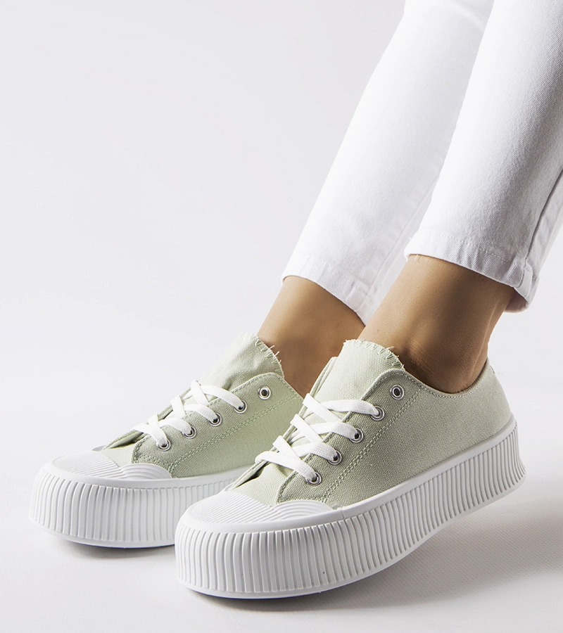 Zelené tenisky na hrubej platforme Fortunata